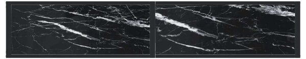 Fekete márványszínű edzett üveg tálalóasztal 180 x 35 x 75,5 cm