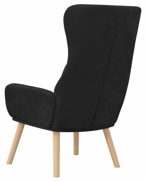Bársony Pihenőfotel - Fekete - Modern Design