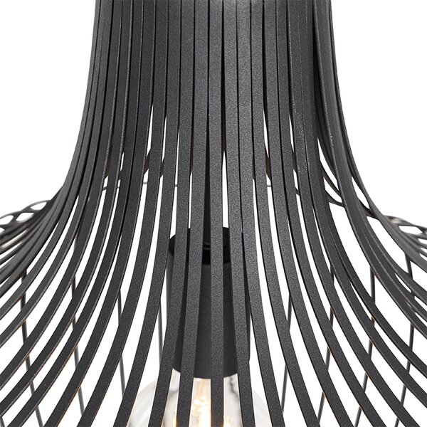 Modern függőlámpa fekete 48 cm - Saffira