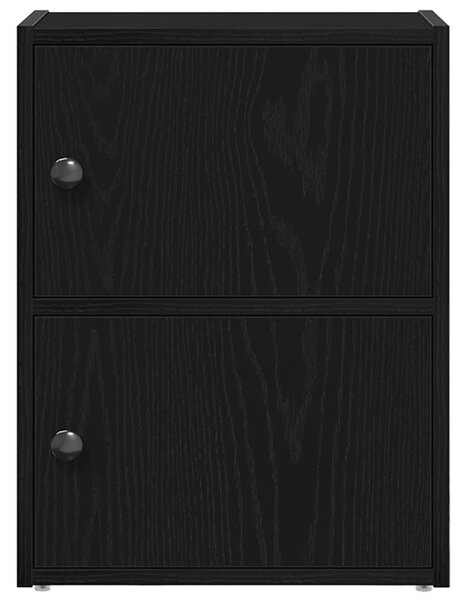 Könyvespolc fekete tölgy 40x24x52 cm gépesített fa