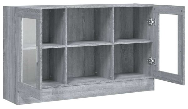 Vitrinszekrény - Szürke Sonoma - 120x30,5x70 cm