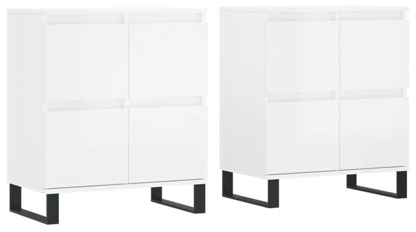 VidaXL Tálalószekrény - 2 db - Fehér Magasfényű - 120x35x70 cm