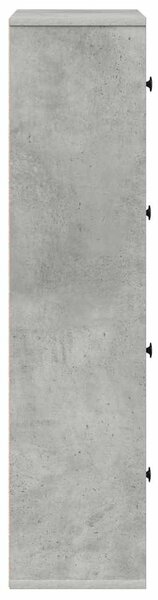 Betonszürke szerelt fa könyvespolc 60x24x101,5 cm