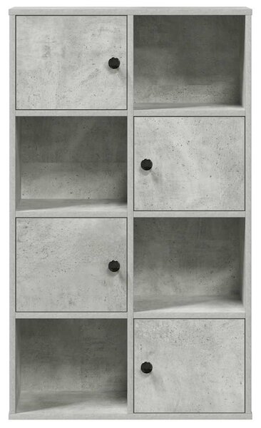 Betonszürke szerelt fa könyvespolc 60x24x101,5 cm