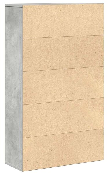Betonszürke szerelt fa könyvespolc 60x24x101,5 cm