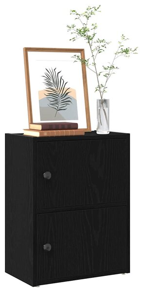 Könyvespolc fekete tölgy 40x24x52 cm gépesített fa
