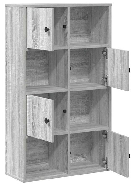 Szürke sonoma színű szerelt fa könyvespolc 60x24x101,5 cm