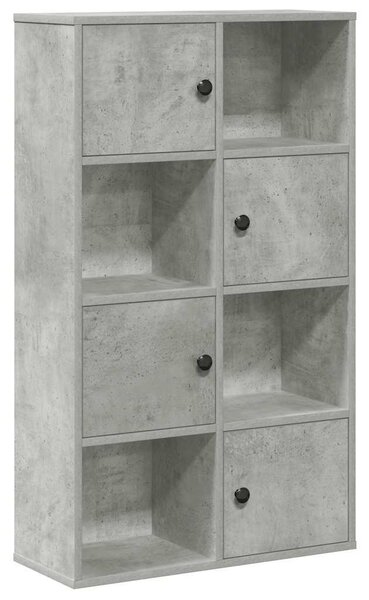 Betonszürke szerelt fa könyvespolc 60x24x101,5 cm