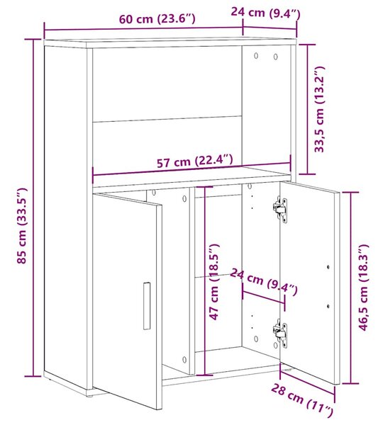 Betonszürke szerelt fa könyvespolc 60x24x85 cm