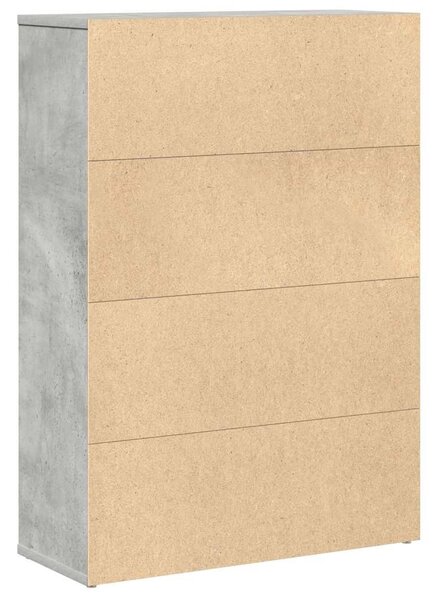Betonszürke szerelt fa könyvespolc 60x24x85 cm