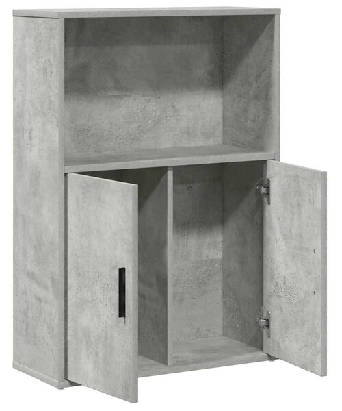 Betonszürke szerelt fa könyvespolc 60x24x85 cm