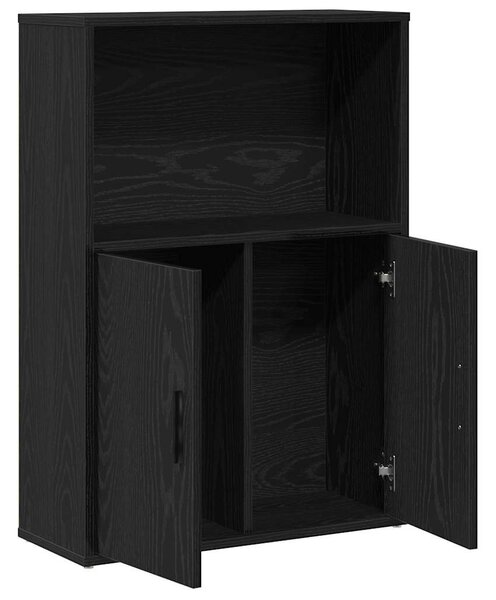 Könyvespolc fekete tölgy 60x24x85 cm Gépesített fa