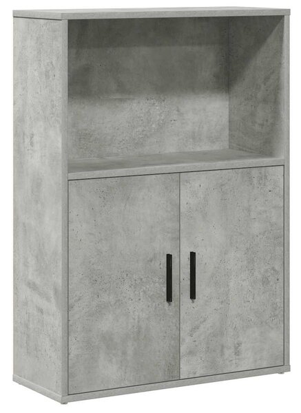 Betonszürke szerelt fa könyvespolc 60x24x85 cm