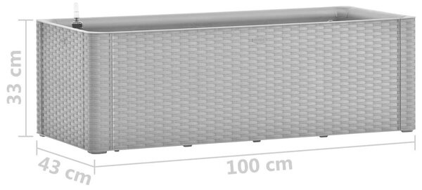 Rattanhatású Magaságyás - Öntözőrendszerrel - 100x43x33 cm
