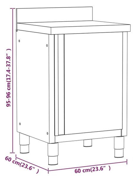 Rozsdamentes Acél Konyhaszekrény Szett - 3 db - 50/60 cm