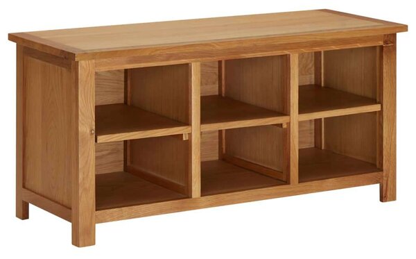 Tömör Tölgyfa Cipőtartó Pad - 6 Rekesz - 90x37x45 cm
