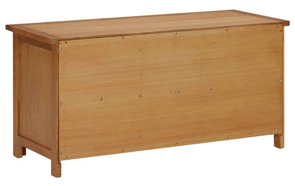 Tömör Tölgyfa Cipőtartó Pad - 6 Rekesz - 90x37x45 cm