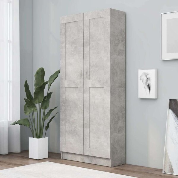 Betonszürke forgácslap könyvszekrény 82,5 x 30,5 x 185,5 cm