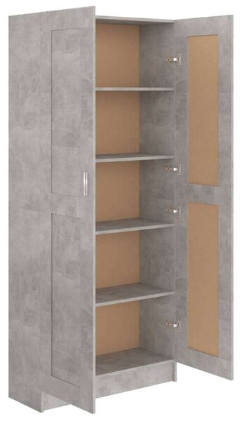 Betonszürke forgácslap könyvszekrény 82,5 x 30,5 x 185,5 cm