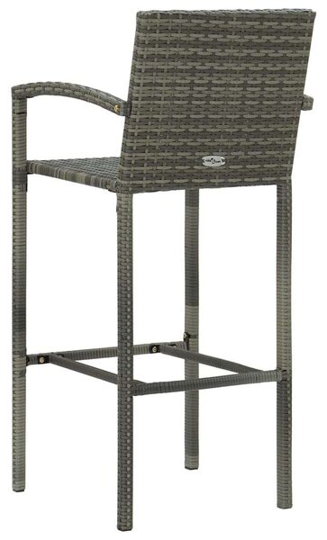 Polyrattan Bárszék - Szürke - 4 db
