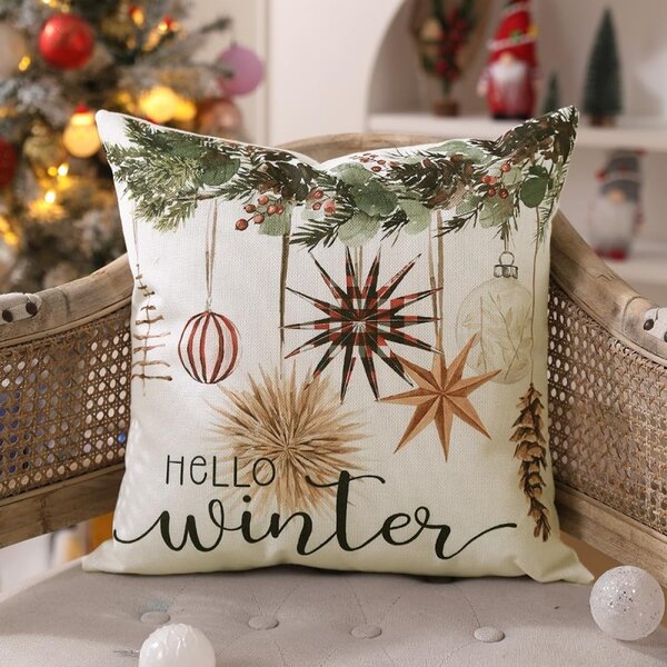 Karácsonyi párnahuzat BOHO WINTER 45x45 cm, krém
