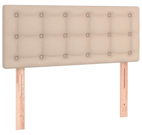 Cappuccino színű műbőr rugós ágy matraccal 100 x 200 cm