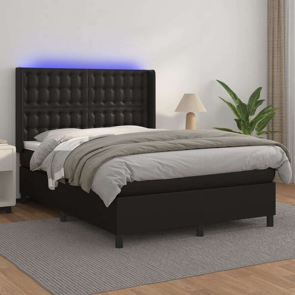 Modern LED Ágy - Műbőr - 140x200 cm