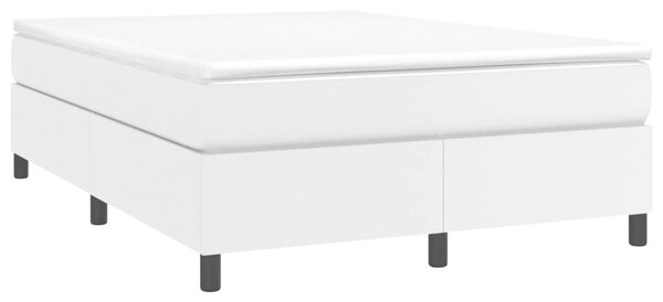 VidaXL fehér műbőr rugós ágy matraccal 140x190 cm