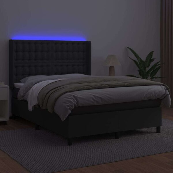 Modern LED Ágy - Műbőr - 140x200 cm