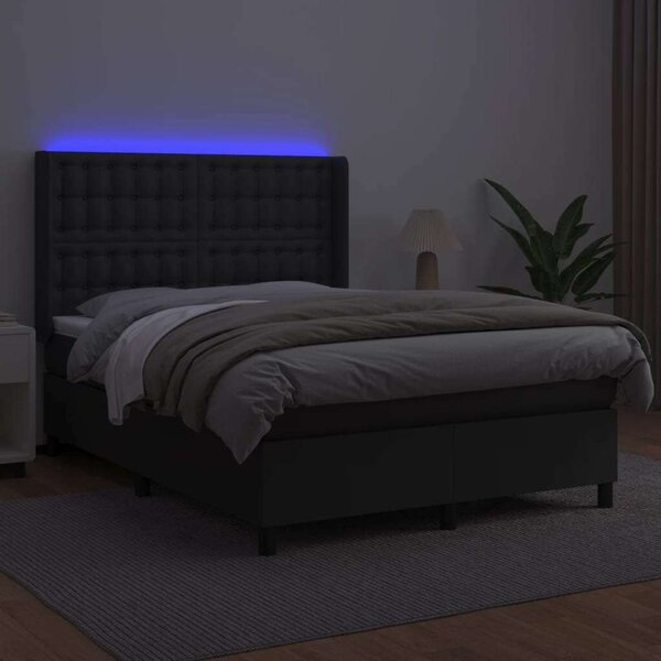 Modern LED Ágy - Műbőr - 140x200 cm