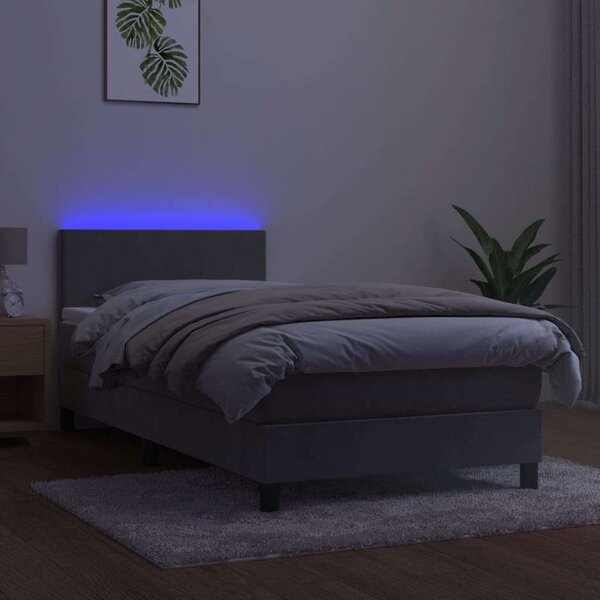 Bársony LED Ágy - 90x190 cm