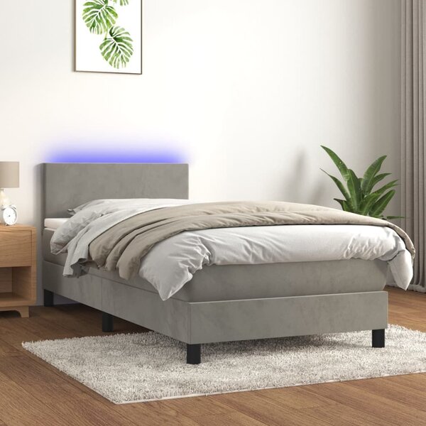 Bársony LED Ágy - 90x190 cm