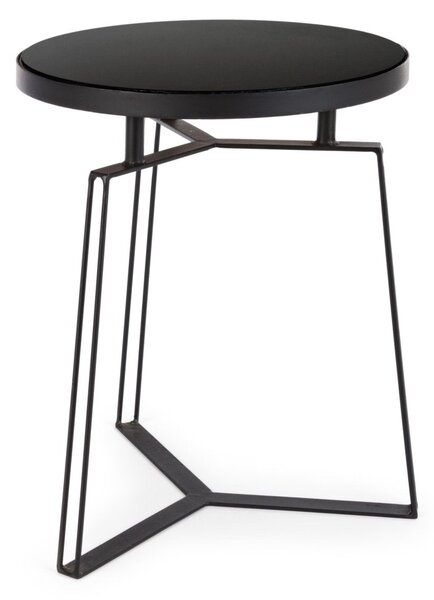 ZAIRA fekete lerakóasztal 40cm átmérő