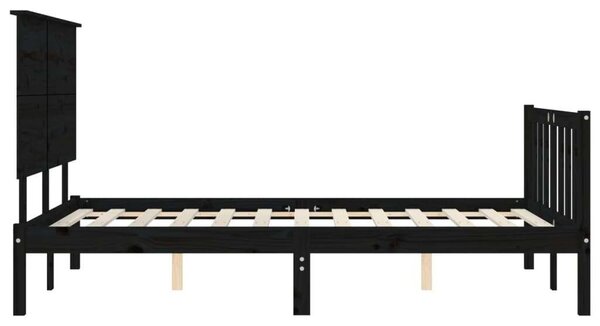 Vidaxl - Fekete Tömörfa Ágykeret - 200x200 cm