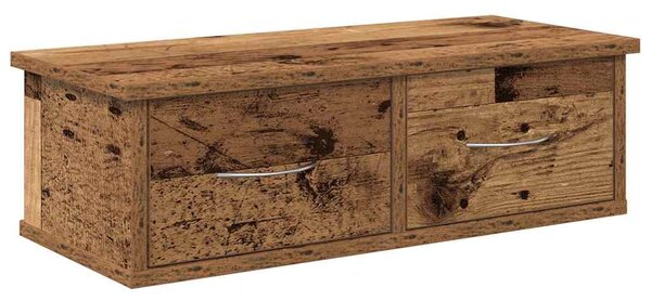 Antik fa színű szerelt fa faliszekrény 60x26x18,5 cm