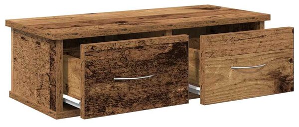 Antik fa színű szerelt fa faliszekrény 60x26x18,5 cm