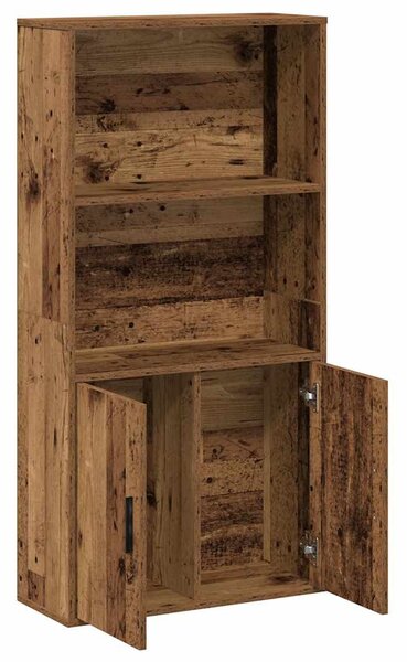 Antik fa színű szerelt fa könyvespolc 60x24x120 cm