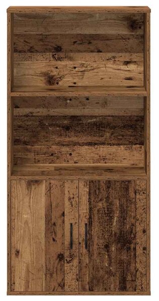 Antik fa színű szerelt fa könyvespolc 60x24x120 cm
