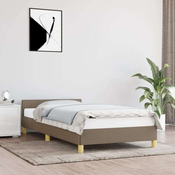 VIDAXL Bézs Szövet Ágykeret - Fejtámlával - 100x200 cm