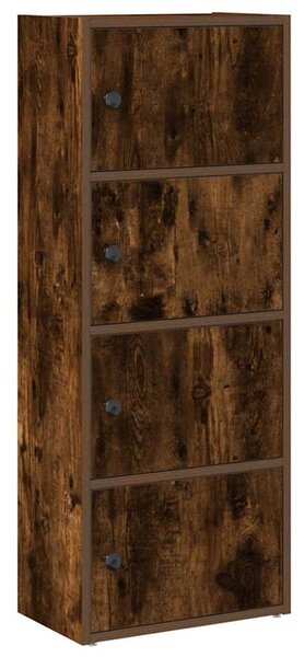 Füstös tölgy színű szerelt fa könyvszekrény 40x24x102 cm