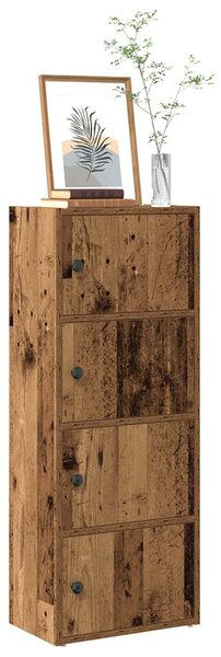 Antik fa színű szerelt fa könyvespolc 40x24x102 cm