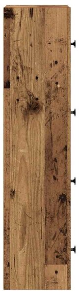 Antik fa színű szerelt fa könyvespolc 40x24x102 cm