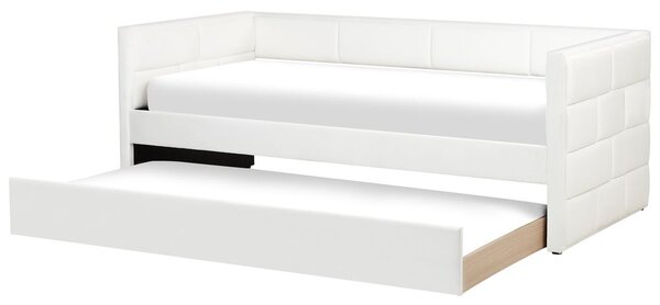 Kihúzható heverő Bársony CHAVONNE 90 x 200 cm Törtfehér