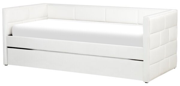 Kihúzható heverő Bársony CHAVONNE 90 x 200 cm Törtfehér