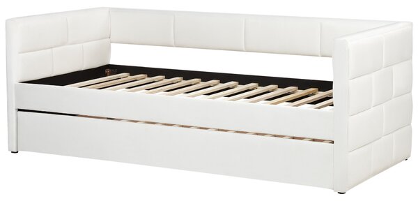 Kihúzható heverő Bársony CHAVONNE 90 x 200 cm Törtfehér