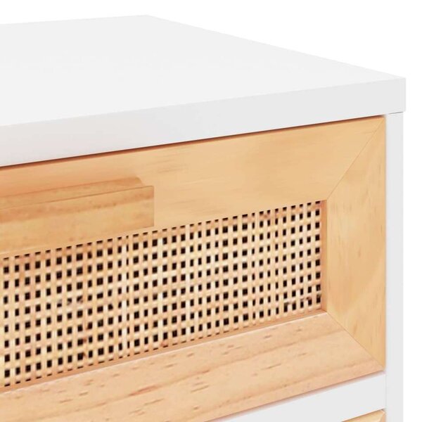 Rattan Éjjeliszekrény - 2 db - Fehér - 40x30x50 cm