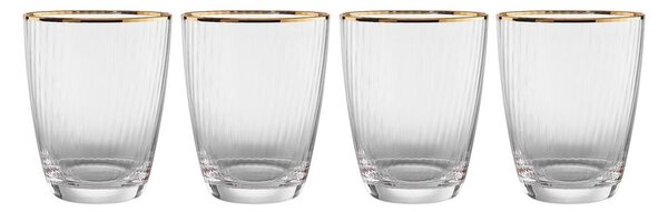 GOLDEN TWENTIES vizes pohár arany szegéllyel 300 ml, 4 db-os készlet