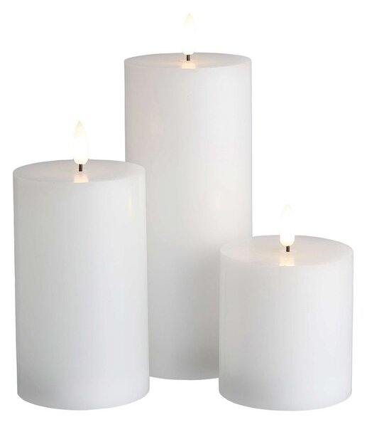 NORDIC LIGHT LED gyertya távirányítóval, fehér 3 darab