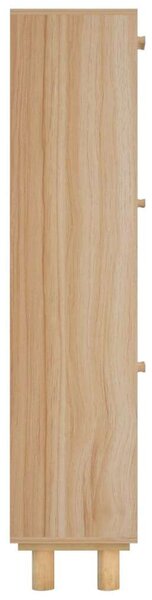 Fa Cipőtartó Szekrény - 3 Fiók - Rattan - 52x25x115 cm