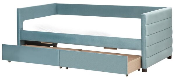 Ágyneműtartós heverő Bársony MARRAY 90 x 200 cm Mentazöld
